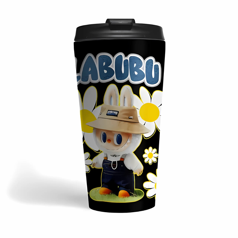 Funny Labubu Lover Cute Flowers Travel Mug