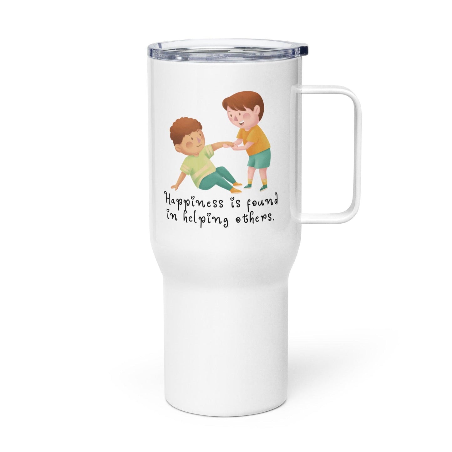 Happiness Is Found In Helping Others Printed Travel Mug