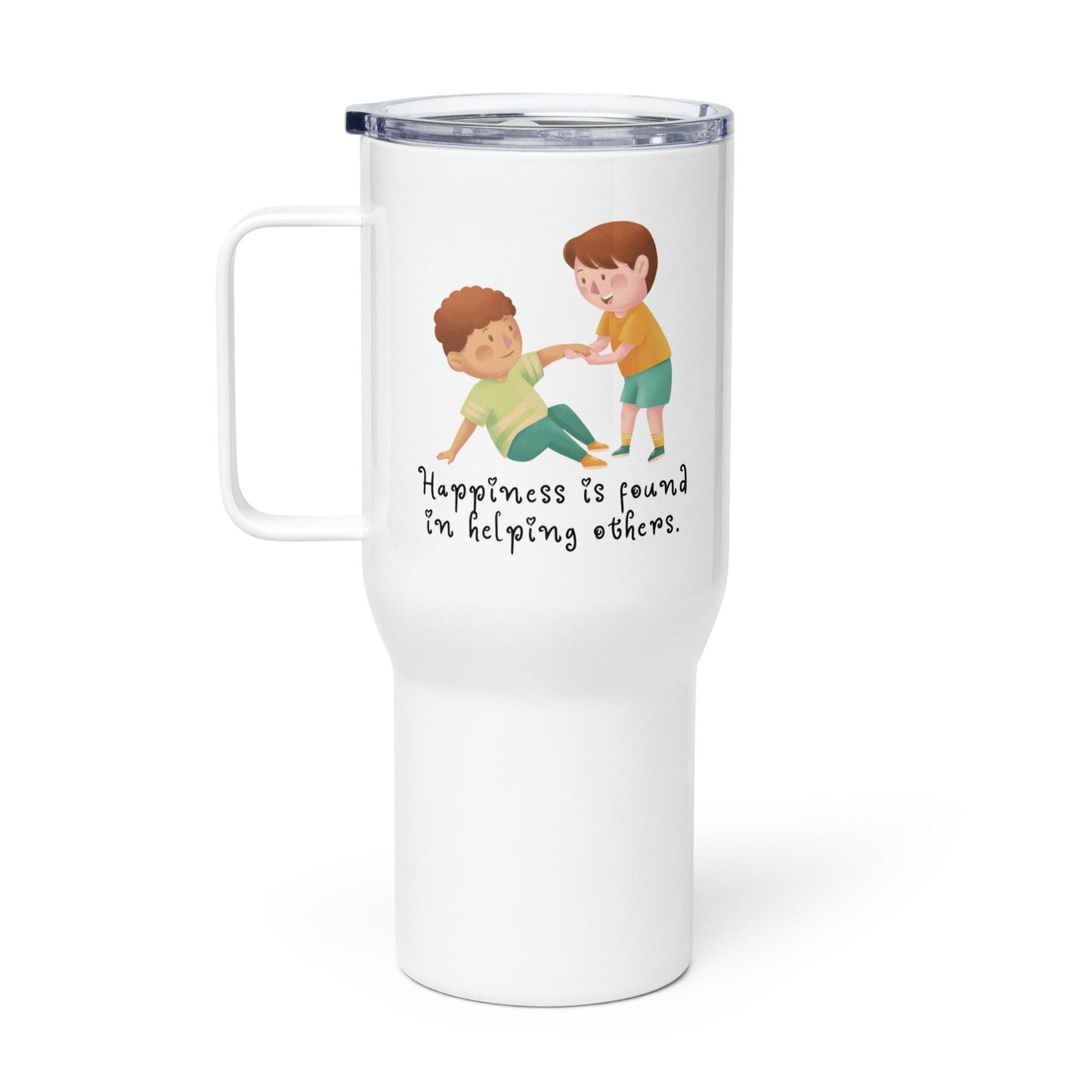Happiness Is Found In Helping Others Printed Travel Mug