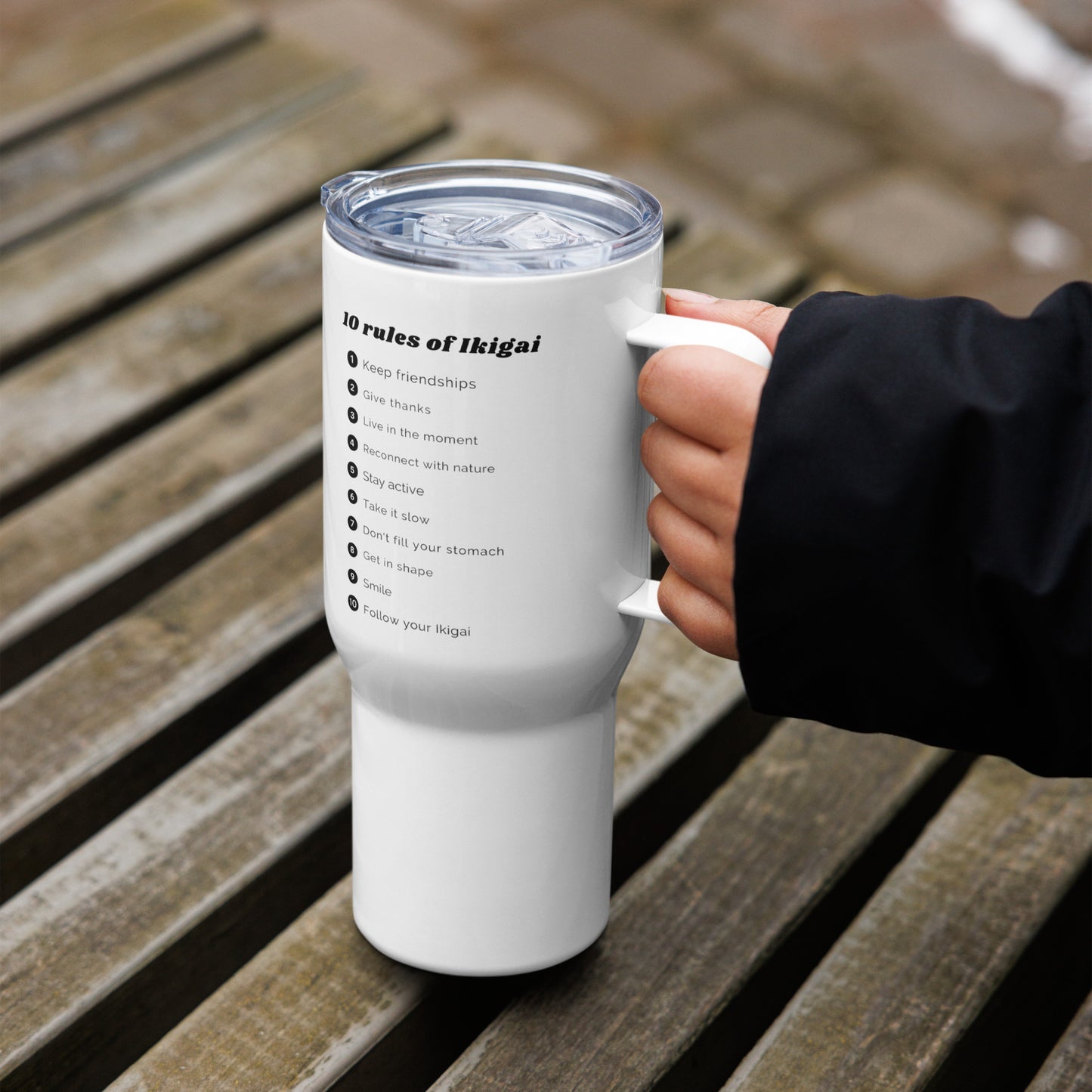 10 Rules of Ikigai Printed Travel Mug