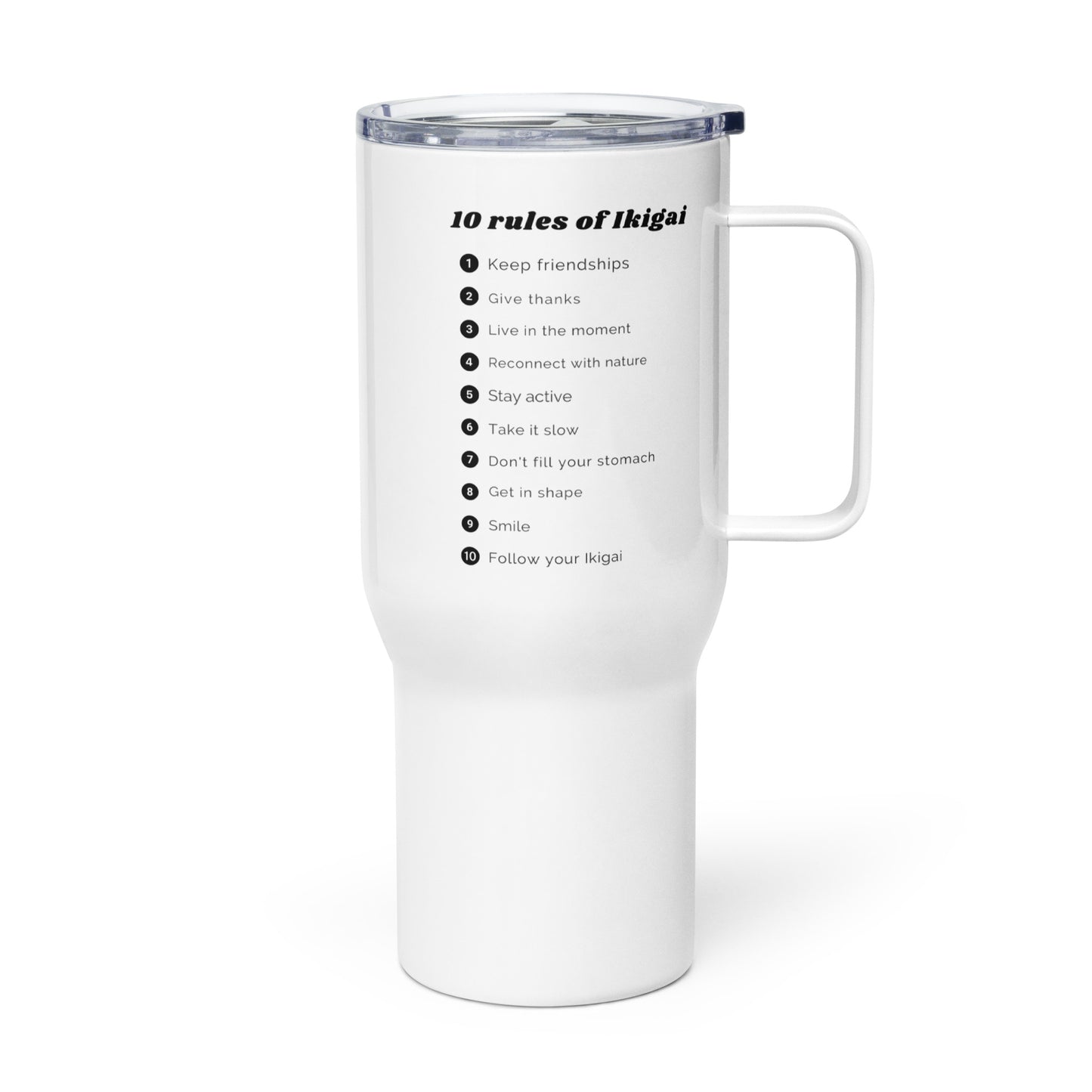 10 Rules of Ikigai Printed Travel Mug