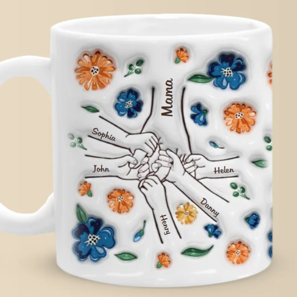 Custom 3D Printed Mothers Day Ceramic Mug