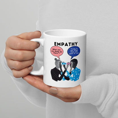 Empathy What Are You Doing Up There Glossy Mug