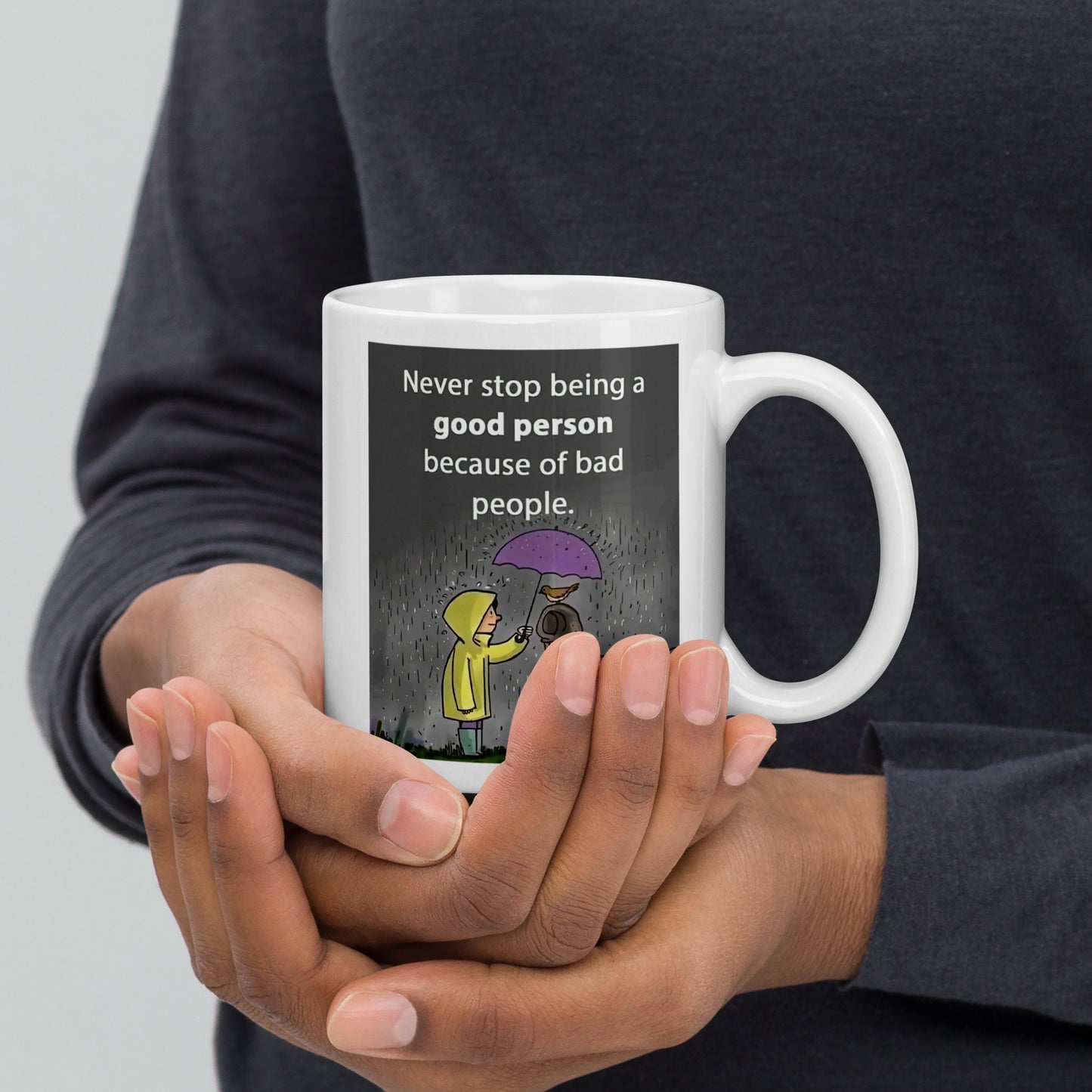 Kindness In The Rain Ceramic Mug