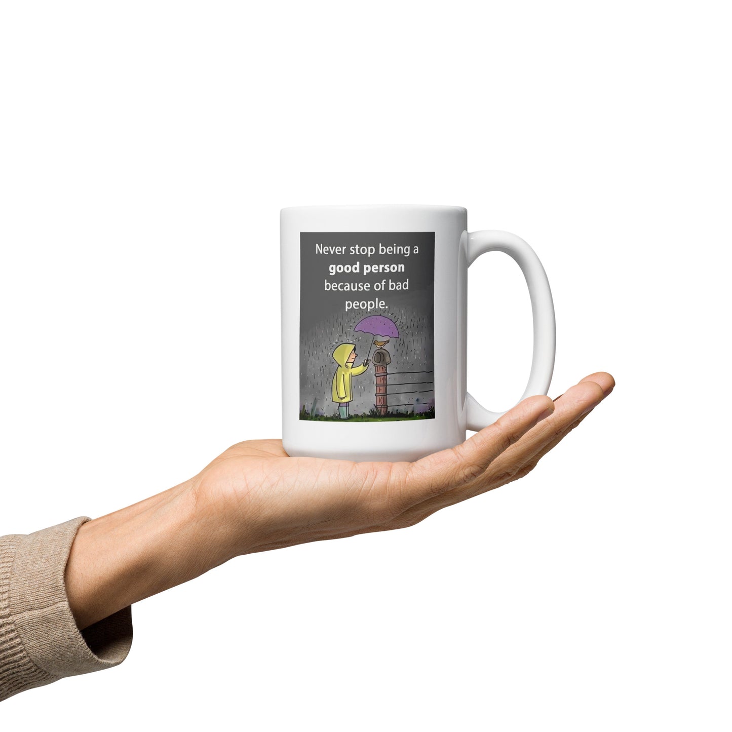 Kindness In The Rain Ceramic Mug