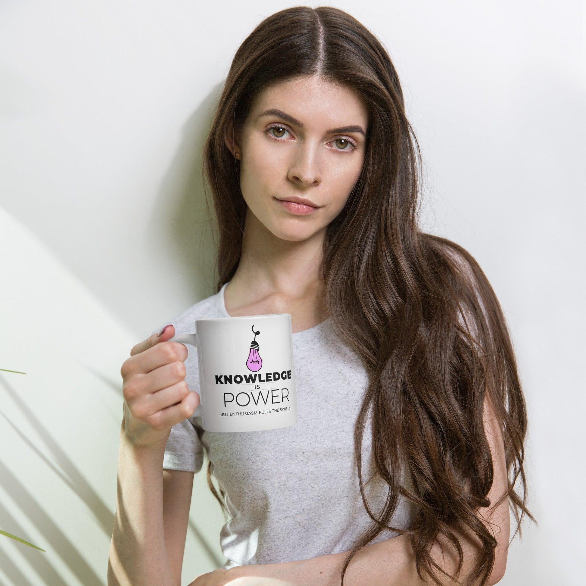 Knowledge Is Power But Enthusiasm Pulls The Switch Mug - Inspire Cups