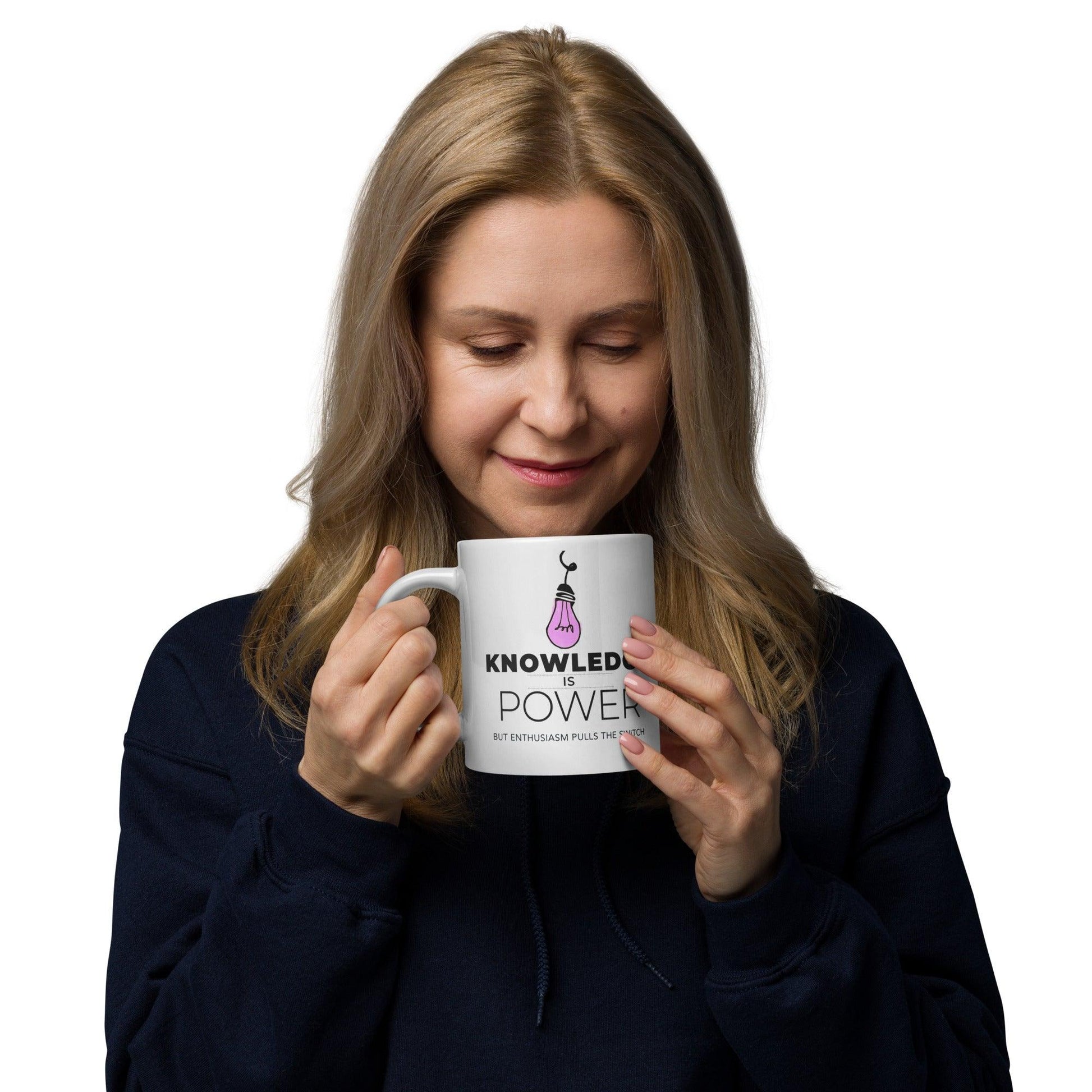Knowledge Is Power But Enthusiasm Pulls The Switch Mug - Inspire Cups