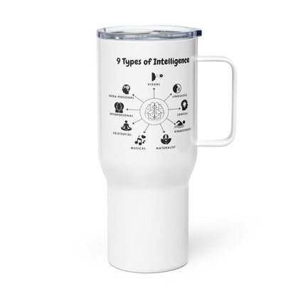 9 Types Of Intelligence Quote Printed Travel Mug
