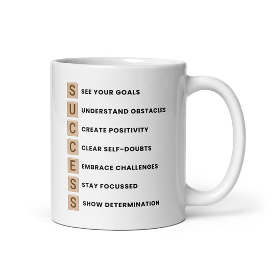 Steps To Achieving Success Acronym Ceramic Mug