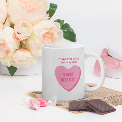 Thanks For Being My Rock Mom Printed Mug