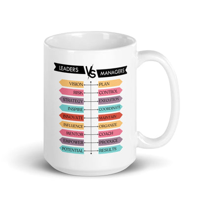 Leaders VS Managers Inspirational Printed Mug