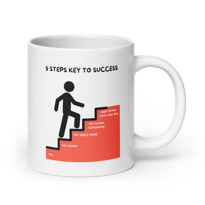 5 Steps To Success Quote Printed Mug